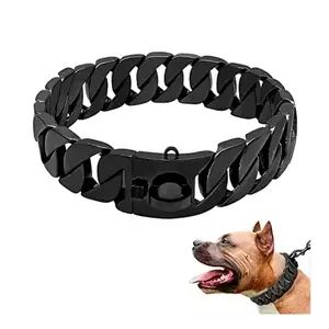 Bullo con fibbia collana gemma pietra cane tag usato catena di collegamento cane canile in vendita collare de acero inossidabile