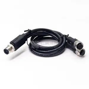 M12 5-poliger Splitter-Kabel adapter für Buchse zu Stecker Kunden spezifisches umspritztes Kabel