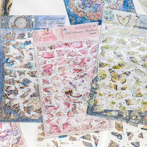 Paquete de 3 Hojas de Pegatinas de la Serie Memory Wander, Decoración Navideña, Retro Clásico, con Detalles Brillantes, Autoadhesivas, PET+Papel - Product Image 1