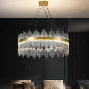 Lustre suspendu en cristal de verre de luxe 120W certifié SAA, luminaire de plafond pour appartement - Product Image 1