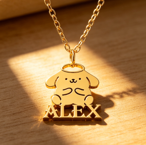 Collana Personalizzata con Lettere Cartoon per Donne e Bambini, Gioielli in Acciaio Inossidabile Placcato Oro, Ciondolo con Iniziale del Nome - Product Image 3