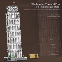 Reobrix 66025 7 Tour de Pise inclinée, Italie, Ensemble de briques, Monument du patrimoine mondial, Blocs de construction MOC pour cadeau de Noël