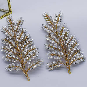 Accessoire <span class=keywords><strong>de</strong></span> cheveux <span class=keywords><strong>de</strong></span> <span class=keywords><strong>mariée</strong></span> en argent pour soirée, couvre-chef <span class=keywords><strong>avec</strong></span> broderie florale et appliques en cristal et <span class=keywords><strong>strass</strong></span>, caractéristique extensible - Product Image 5