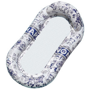 ผู้ผลิต JOSEN รับผลิตแบบ ODM เตียงลม PVC สีน้ำเงินขาว เก้าอี้ลอยน้ำสำหรับสระว่ายน้ำ ปาร์ตี้ริมน้ำ ตาข่ายลอยน้ำ - Product Image 4