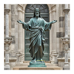 Sculpture en bronze géante personnalisée de Jésus Redresseur méditant pour décoration extérieure de jardin d'église, statue de méditation de Jésus-Christ - Product Image 6