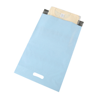 Sac d'emballage personnalisé bleu clair pour coursier, sac de livraison robuste avec poignée à sangle, OEM/ODM