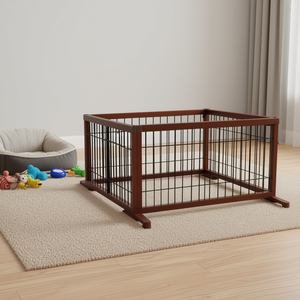 Corral para Perros Queen Gray, Rectangular de Madera, Puerta para Mascotas de Interior de Primera Calidad, Diseño Moderno - Product Image 2