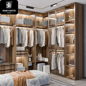 <span class=keywords><strong>Armario</strong></span> familiar moderno de madera YVT con estantes de almacenamiento, barra para colgar ropa <span class=keywords><strong>extensible</strong></span>, <span class=keywords><strong>armario</strong></span> de dormitorio de alta calidad - Product Image 2