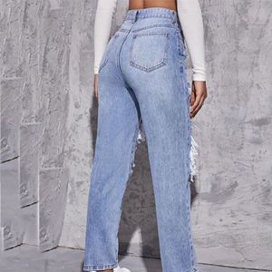 Diseñador Boyfriend Ripped Jeans Mujeres Destroyed Roto Rasgado Jean Pantalones Vintage Mujer Denim Pantalones - Product Image 4