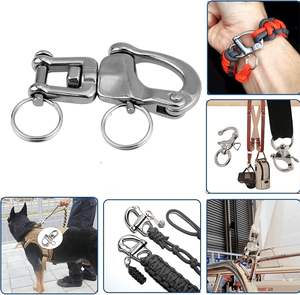 316ステンレス鋼U字型ヘビーデューティーリリーススプリングフックマリングレードセーリングハリヤードボートリギングスイベルスナップシャックル - Product Image 3