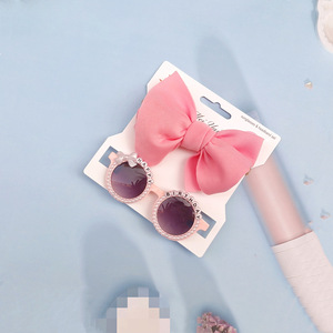 Per bambini Puff Bow copricapo Daisy Flower Girl occhiali da sole con elastico in Nylon per bambini 2 pz/set Bohemia Beach Beach occhiali da sole - Product Image 2