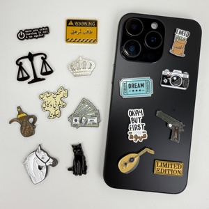 Chine Usine Personnalisé Votre Propre Pin Autocollant Émail Mobile Téléphone Décoration Autocollant En Métal Badge Autocollant pour Téléphone Cas - Product Image 3