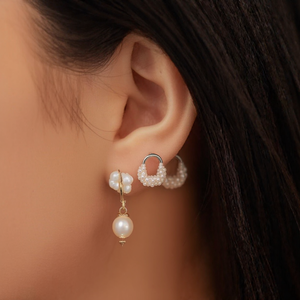 Boucles d'oreilles en perles, acier inoxydable 316L, placage or PVD, résistantes et durables, pour femmes. - Product Image 3