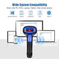 Almacén de inventario de alta velocidad Sistema móvil Pos Lector de código de barras 1D Escáner de código de barras 2D de código QR portátil de largo alcance