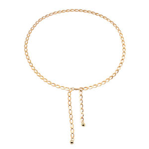 European American Style Fashionable Metal Waist <b>Chain</b> Women's <b>Thin</b> Belt <b>Gold</b> Zinc Alloy Daily Wear Decoration Dress Shirt - Product Image 5