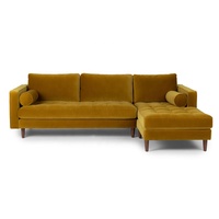 Modernes Getuftetes L-förmiges Stoffsofa Ecksofa mit Rechter Armlehne Abnehmbarer Bezug 3-Sitzer für Esszimmer Schlafzimmer Wohnzimmer Apartment Fitnessraum