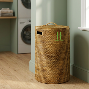 Hot Selling Handwoven Bamboo Rectangle <b>Storage</b> <b>Basket</b> Flexible Lid Home Bathroom Living Room Organizer Clothing Use Made Vietnam - Product Image 1
