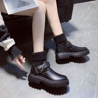 Bottes d'Hiver à Talons Compensés pour Femmes 2025, Doublées Polaire et Bordure en Tricot Torsadé