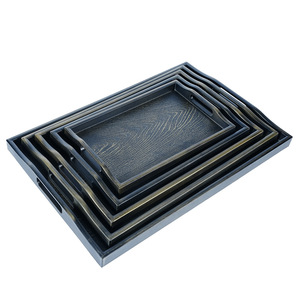 Bandeja de servir estilo japonés, color bronce, rectangular, con asas, para té, café, postre, sushi - Product Image 2