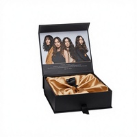 Boîte en carton rigide jetable avec logo personnalisé, revêtement UV, recyclable, magnétique, pour extensions de cheveux, faux cils, vernis à ongles, huile