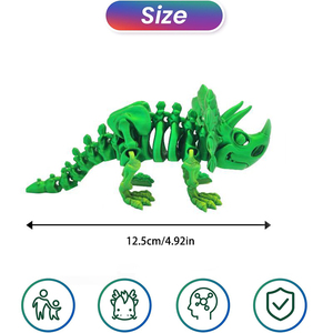 Squelette de Triceratops imprimé en 3D, <span class=keywords><strong>dinosaure</strong></span> articulé préhistorique, figurine 3D, décoration de bureau pour adultes - Product Image 6