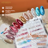 Vendeeni 48 Couleurs Vernis Gel Magnétique Effet Œil de Chat 15ml, Kit Gel Ongles Œil de Chat avec Logo Personnalisé pour Fournisseur d'Ongles Professionnel