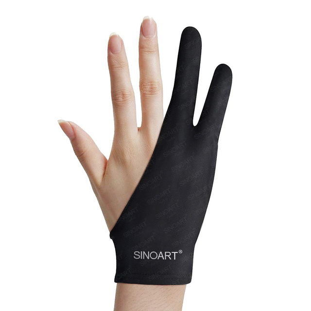 SINOART 2PK Drawing Glove Smudge Guard Left Right Hand Artist Glove for Drawing Tablet iPad Sketching