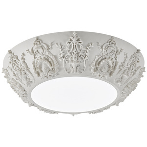 French-Style Round Art Ceiling <b>Light</b> Retro Relief for Bedroom <b>Dining</b> Room High-End 6000K CCT Study Lighting for Home Office - Product Image 3