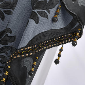 Nouveau design européen Jacquard fenêtre occultante rideaux de cantonnière de luxe avec perles attachées cascade Swags <span class=keywords><strong>Jabot</strong></span> - Product Image 3