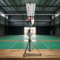 Robot de Bádminton Inteligente, Programable, Portátil, con Control Remoto, Duradero, para Entrenamiento de Habilidades con Ejercicios Cuadrados de Dos/Tres Líneas, 200 Volteretas