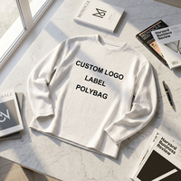 Pull-over en maille ajourée à manches longues et col rond pour homme, coupe ample, avec logo personnalisé, en polyester anti-boulochage, idéal pour l'automne, OEM, marque privée