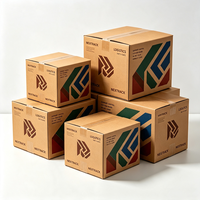 Boîte en carton ondulé C-Flute Kraft anti-écrasement, portable, avec logo personnalisé en gros, conception gratuite, vente directe d'usine, pour expédition en vrac