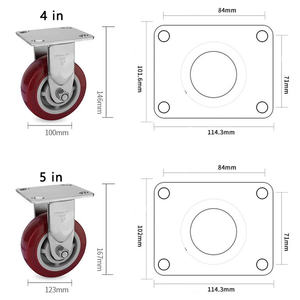 ล้อเลื่อนสแตนเลส 4/5/6/8 นิ้ว 200/250/300/350 กก. ล้อสแตนเลส PU สำหรับงานหนัก ล้อเบรกแบบแขวนสำหรับงานหนัก - Product Image 3