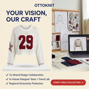 Maglione da <span class=keywords><strong>Donna</strong></span> Oversize Lavorato <span class=keywords><strong>a</strong></span> <span class=keywords><strong>Maglia</strong></span> con Logo Personalizzato, Stampa <span class=keywords><strong>a</strong></span> <span class=keywords><strong>Righe</strong></span> e Numero, Stile Camicia all'Uncinetto e Copricostume - Product Image 6