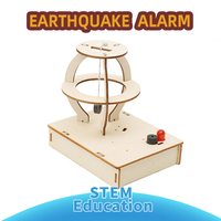 Diy Simple Sensor de terremoto alarma ciencia experimento equipo madera sismógrafo juguetes educativos para la escuela