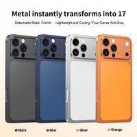 Plaque arrière en métal alliage original de haute qualité, autocollant arrière en métal mat pour iPhone 13/14/15/16 Pro/Max, transforme en 17 Pro/17 Pro Max