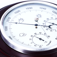 Stasiun Cuaca 3-in-1 Logam, Barometer Termometer Higrometer dengan Resolusi 1C, Instrumen Cuaca Dalam Ruangan untuk Dinding