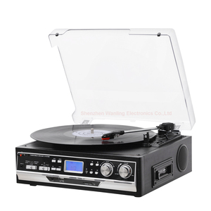 Tocadiscos de Vinilo de 3 Velocidades Directo de Fábrica con Reproductor de CD, Casete, Radio, Reproducción <span class=keywords><strong>y</strong></span> Grabación USB, Sistema de Audio con Salida RCA/AUX - Product Image 1