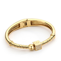 Bracelet en cristal brillant pour femme, style Rubik's Cube, couleur or, en laiton, accessoires pour femmes, bracelets, bijoux
