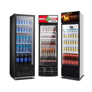 Wholesale Double Transparent Glass Door Slim Display Fridge Soft Drink Refrigerator Of Kitchen Furniture