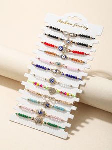 Ensemble de bracelets tissés pour enfants Songfu, tendance arc-en-ciel <span class=keywords><strong>licorne</strong></span>, style européen et américain, avec perles et yeux de cœur, bijoux pour filles - Product Image 2