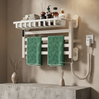Toallero Eléctrico Blanco para Baño, Calentador de Toallas Montado en la Pared, Toallero Eléctrico Enchufable