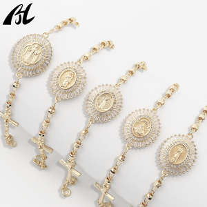 Bán Buôn 14K Mạ Điện Trinh Nữ Maria & Saint Jude CZ Vòng Đeo Tay Tôn Giáo Thời Trang Quyến Rũ Đồ Trang Sức Cho Phụ Nữ Và Nam Giới - Product Image 1