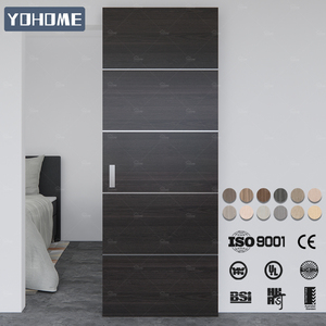 Yohome <span class=keywords><strong>Porta</strong></span> Ghost in Legno Massello per Interni con Design Scanalato Moderno, <span class=keywords><strong>Porta</strong></span> Scorrerevole a Scomparsa in Legno Impiallacciato Senza Binario - Product Image 6