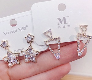 <b>Cheap</b> Wholesale Charm Earrings Rhinestone <b>Crystal</b> Drop Bling Zircon Pearl Women's Earrings Set Bulk Jewelry Trendy Anniversary - Product Image 6