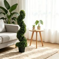 Arbre artificiel en spirale de myrte, plante en pot sur pied, style rustique naturel, matériau PE, 100-200 cm, décoration pour salons