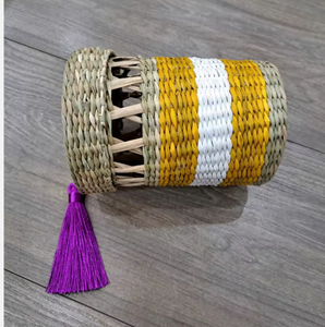 Cajas de Regalo de Estilo Vintage de Hierba Marina Amarilla con Tapa para el Ramadán Árabe, Eid Mubarak, Caja de Hierba Marina - Product Image 2