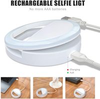 Anneau de lumière LED 10 ", nouveauté, pour Selfie, lumière Flash, Rechargeable par USB, 3 niveaux de luminosité pour appareils mobiles