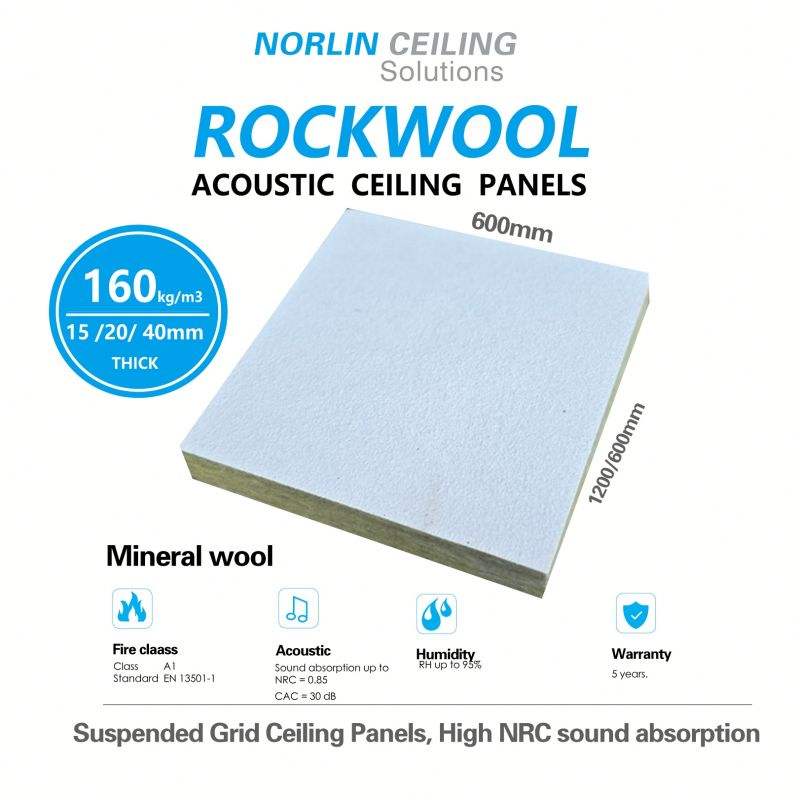 Acoustic Ceiling Tile 24*24 in High Performance 20mm Mineral ...