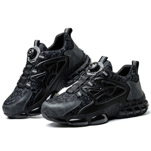 New Fashion Black Labor <b>Shoes</b> Rotating Button Light Sneakers <b>Men</b> <b>Work</b> Anti-Slip Steel Toe Safety <b>Shoes</b> for Construction Factory - Product Image 1